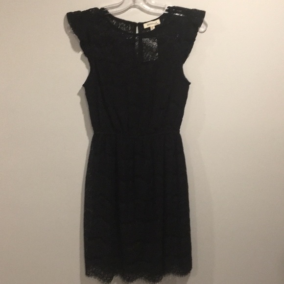 MONTEAU Cap Sleeve Lined Black Lace Dress Size S - Picture 2 of 12